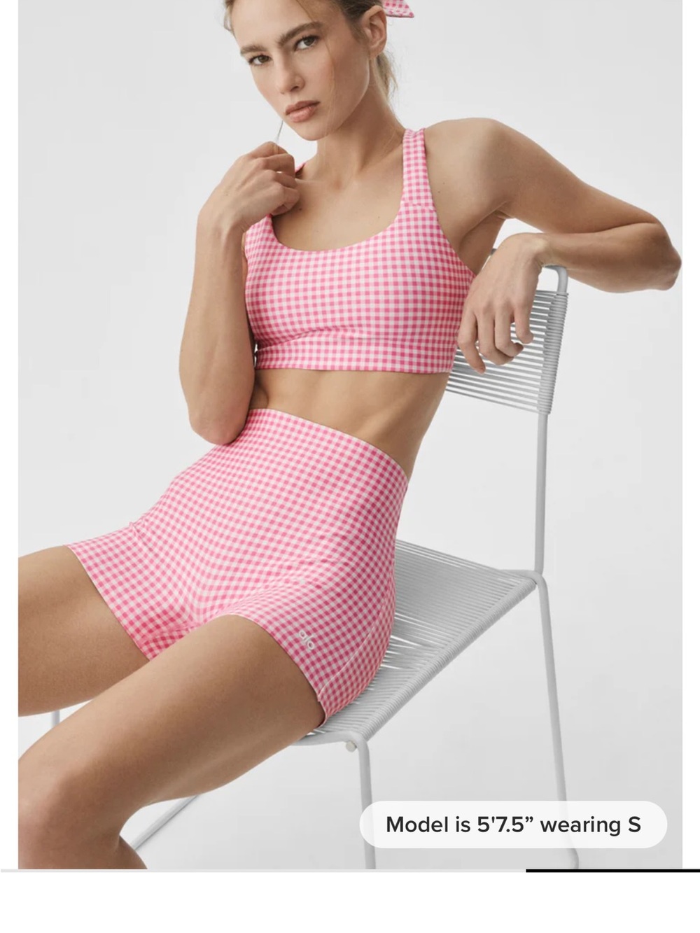 ALO Yoga Pink Gingham SET